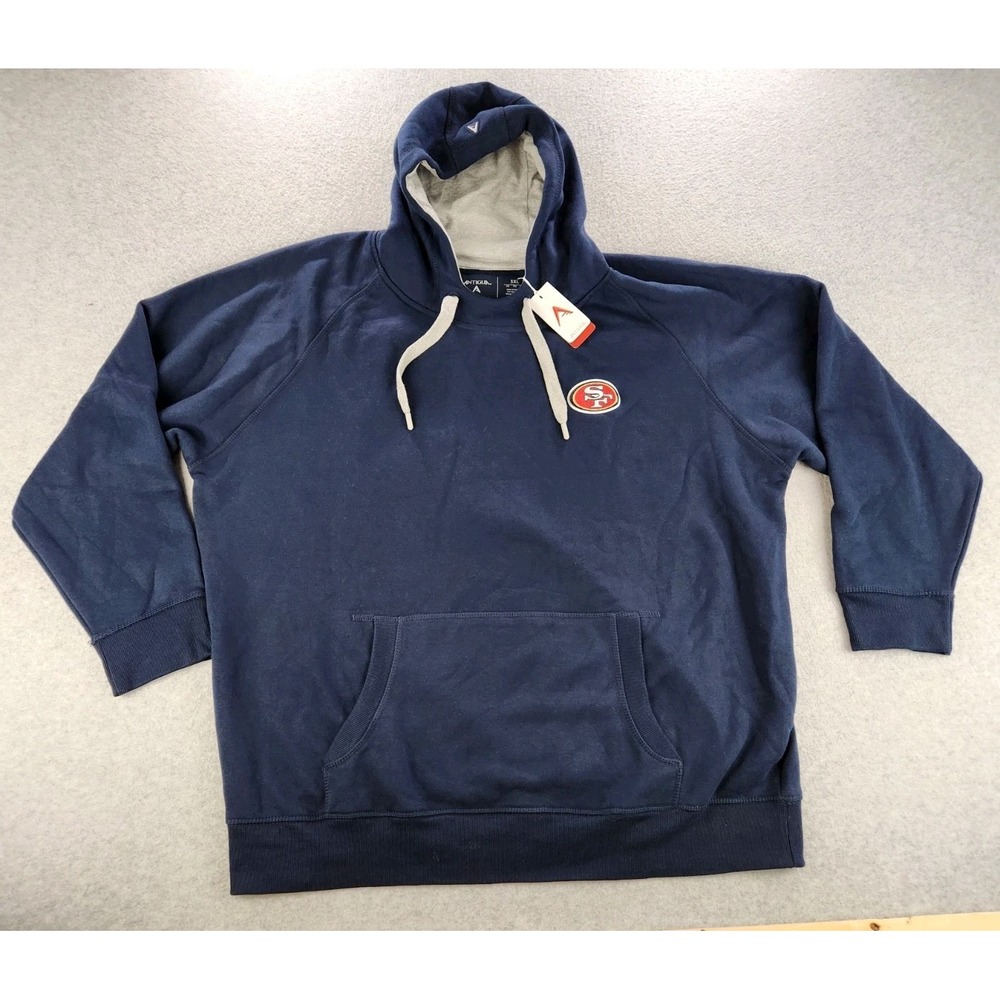 SAN FRANCISCO 49ERS Men's 3XL Antigua Navy‎ Football Logo Sweatshirt Hoodie NWT